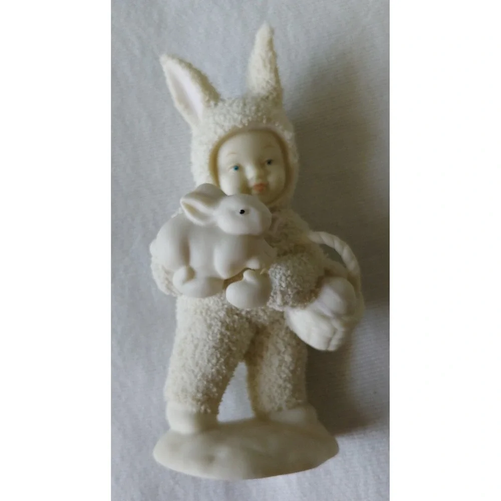 Dept 56 Snow Babies Lot Of 5  Easter Holiday Figurines 1994 1995 With Shrubs